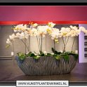 river ovaal zilver met orchideeen
